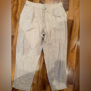 CeCe linen ankle pants tan size medium lightweight‎ summer, airy